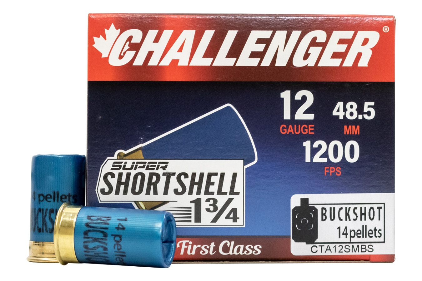 Challenger 12ga Buckshot Short Shell 1-3/4"